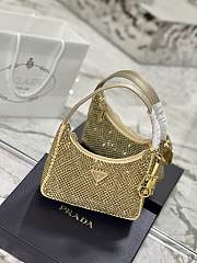Bagsaaa Prada Satin Mini-bag With Artificial Crystal Gold - 23*13*5cm - 3
