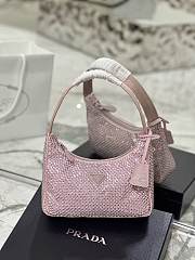 Bagsaaa Prada Satin Mini-bag With Artificial Crystal Pink - 23*13*5cm - 1