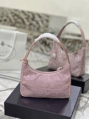 Bagsaaa Prada Satin Mini-bag With Artificial Crystal Pink - 23*13*5cm - 6