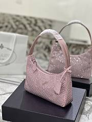 Bagsaaa Prada Satin Mini-bag With Artificial Crystal Pink - 23*13*5cm - 2