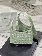 	 Bagsaaa Prada Satin Mini-bag With Artificial Crystal Green - 23*13*5cm - 6