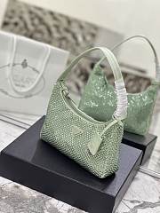 	 Bagsaaa Prada Satin Mini-bag With Artificial Crystal Green - 23*13*5cm - 4