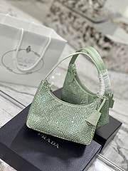 	 Bagsaaa Prada Satin Mini-bag With Artificial Crystal Green - 23*13*5cm - 3
