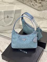 	 Bagsaaa Prada Satin Mini-bag With Artificial Crystal Blue - 23*13*5cm - 1