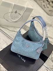 	 Bagsaaa Prada Satin Mini-bag With Artificial Crystal Blue - 23*13*5cm - 2