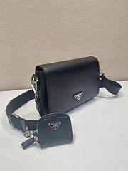 Bagsaaa Prada Saffiano leather shoulder bag black - 22*14.5*5cm - 4