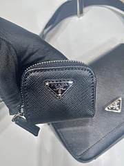 Bagsaaa Prada Saffiano leather shoulder bag black - 22*14.5*5cm - 2