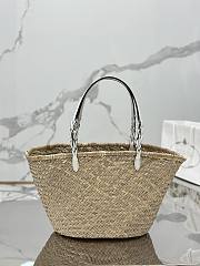 	 Bagsaaa PRADA Raffia Woven Braided Basket Tote White - 25*48*16cm - 4