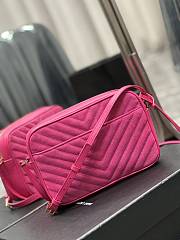 Bagsaaa YSL Lou Camera Bag In Suede Pink - 23x16x6cm - 3