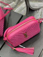 Bagsaaa YSL Lou Camera Bag In Suede Pink - 23x16x6cm - 4