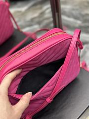 Bagsaaa YSL Lou Camera Bag In Suede Pink - 23x16x6cm - 6