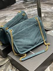 Bagsaaa YSL Niki Suede Leather Blue Bag - 28×20×8cm - 6