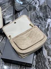 	 Bagsaaa YSL Niki Suede Leather Beige Bag - 28×20×8cm - 4