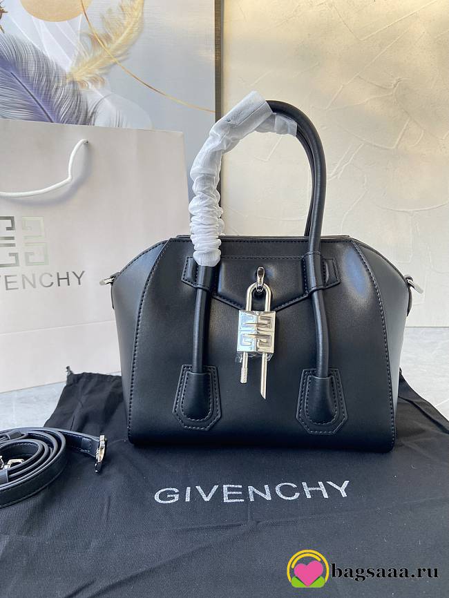 Bagsaaa Givenchy Antigona Lock Tote Bag Black - 23*27*13cm - 1