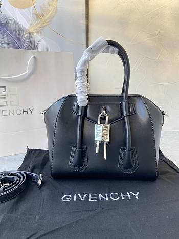 Bagsaaa Givenchy Antigona Lock Tote Bag Black - 23*27*13cm