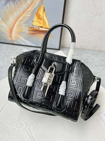 Bagsaaa Givenchy Antigona Lock Tote Bag Black Box Leather - 23*27*13cm