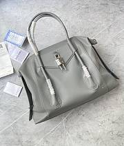 	 Bagsaaa Medium Antigona Soft Lock bag in grey smooth leather - 44*34*7cm - 2