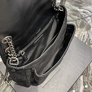 Bagsaaa YSL Niki Suede Leather Black Bag - 28×20×8cm - 5