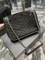 Bagsaaa YSL Niki Suede Leather Black Bag - 28×20×8cm - 4