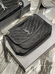Bagsaaa YSL Niki Suede Leather Black Bag - 28×20×8cm - 3