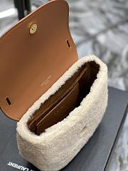 Bagsaaa YSL Kaia Small Bag In Beige Shearling Leather - 18 x 15.5 x 5.5 cm - 6