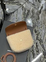 Bagsaaa YSL Kaia Small Bag In Beige Shearling Leather - 18 x 15.5 x 5.5 cm - 2