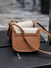 Bagsaaa YSL Kaia Small Bag In White and Brown Leather - 18 x 15.5 x 5.5 cm - 3