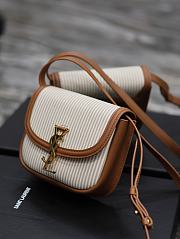 Bagsaaa YSL Kaia Small Bag In White and Brown Leather - 18 x 15.5 x 5.5 cm - 4