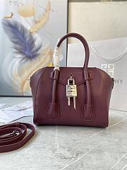 	 Bagsaaa Givenchy Antigona Lock Tote Bag Burgundy - 23*27*13cm - 1