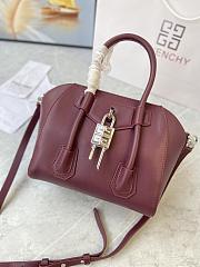 	 Bagsaaa Givenchy Antigona Lock Tote Bag Burgundy - 23*27*13cm - 3