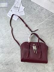 	 Bagsaaa Givenchy Antigona Lock Tote Bag Burgundy - 23*27*13cm - 2