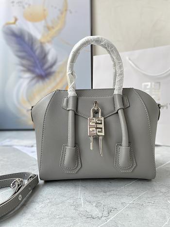 	 Bagsaaa Givenchy Antigona Lock Tote Bag Grey - 23*27*13cm