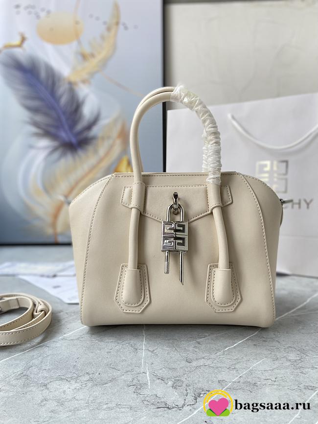 	 Bagsaaa Givenchy Antigona Lock Tote Bag Cream - 23*27*13cm - 1