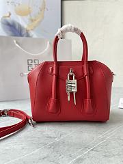 	 Bagsaaa Givenchy Antigona Lock Tote Bag Red - 23*27*13cm - 1