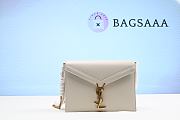 YSL Saint Laurent Cassandra Clasp Bag White 24cm - 1