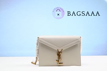 YSL Saint Laurent Cassandra Clasp Bag White 24cm