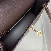 	 Bagsaaa Hermes Mini Kelly Chevre Leather Dark Brown 19cm - 4
