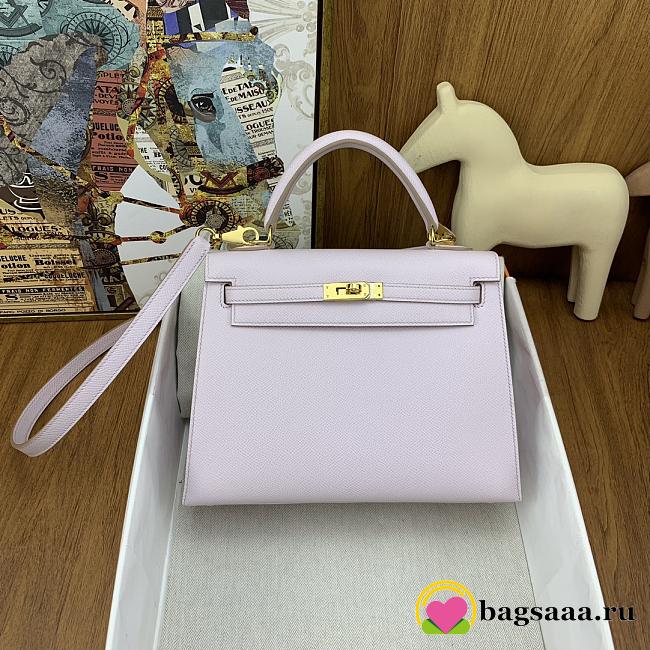 Bagsaaa Hermes Kelly 25cm Epsom Leather Pink With Gold Hardware - 1