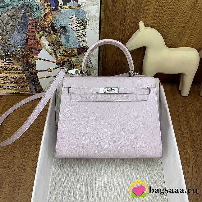 	 Bagsaaa Hermes Kelly 25cm Epsom Leather Pink With Silver Hardware - 1