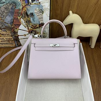 	 Bagsaaa Hermes Kelly 25cm Epsom Leather Pink With Silver Hardware