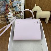 	 Bagsaaa Hermes Kelly 25cm Epsom Leather Pink With Silver Hardware - 4