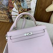 	 Bagsaaa Hermes Kelly 25cm Epsom Leather Pink With Silver Hardware - 5