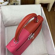 	 Bagsaaa Hermes Kelly 25cm Epsom Leather Pink and Red - 6