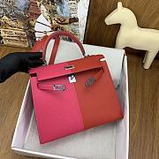 	 Bagsaaa Hermes Kelly 25cm Epsom Leather Pink and Red - 2