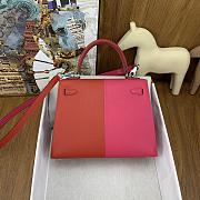 	 Bagsaaa Hermes Kelly 25cm Epsom Leather Pink and Red - 3