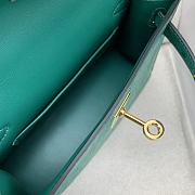Bagsaaa Hermes Mini Kelly Ostrich Leather in Green 19cm - 2