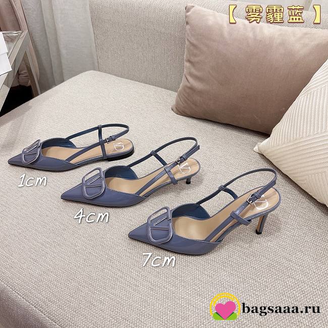 	 Bagsaaa Valentino Signature Vlogo Slingback Blue - 1