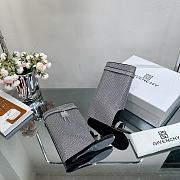 Bagsaaa Givenchy Shark Lock Embellished Satin Sandals In Metallic - 4
