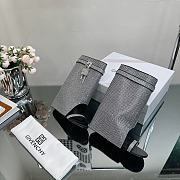 Bagsaaa Givenchy Shark Lock Embellished Satin Sandals In Metallic - 2