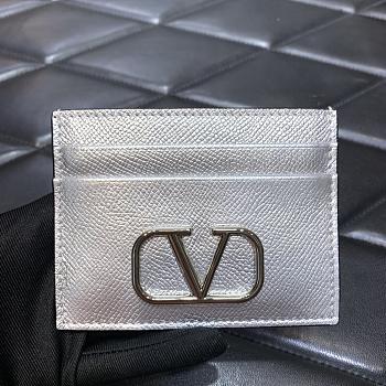 	 Bagsaaa Valentino VLogo Signature metallic silver cardholder